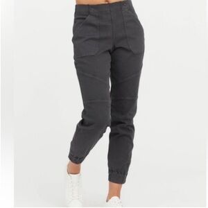 Spanx XSmall Regular Pants Stretch Twill Cargo Jogger in Washed Black NWT